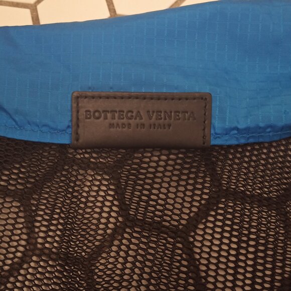 EUC Bottega Veneta Ripstop Packable Drawstring Mesh Bag BLUE + Box & Dust Cover - Picture 5 of 11